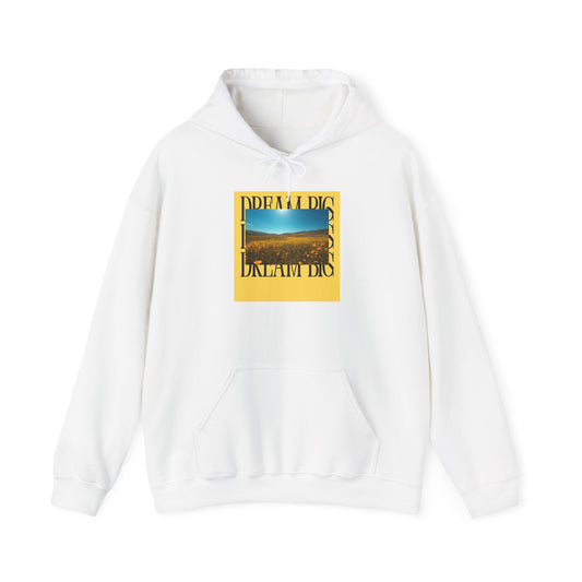 Dream Big Hoodie – Yellow Sunset Landscape Graphic Hooded Sweatshirt